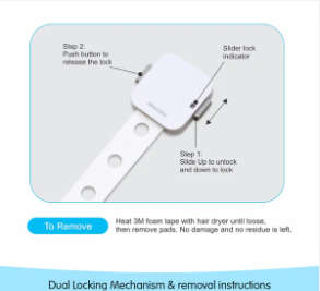 Child Safety Locks (Pack of 4) – Baby Proofing Cabinet, Drawer & Fridge Locks with 3M Adhesive – White