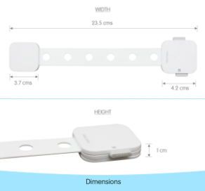 Child Safety Locks (Pack of 4) – Baby Proofing Cabinet, Drawer & Fridge Locks with 3M Adhesive – White